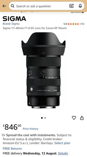 Obiettivo sigma f1 - sigma, 17-40